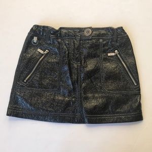 Leather faux girls black mini skirt with zipp…